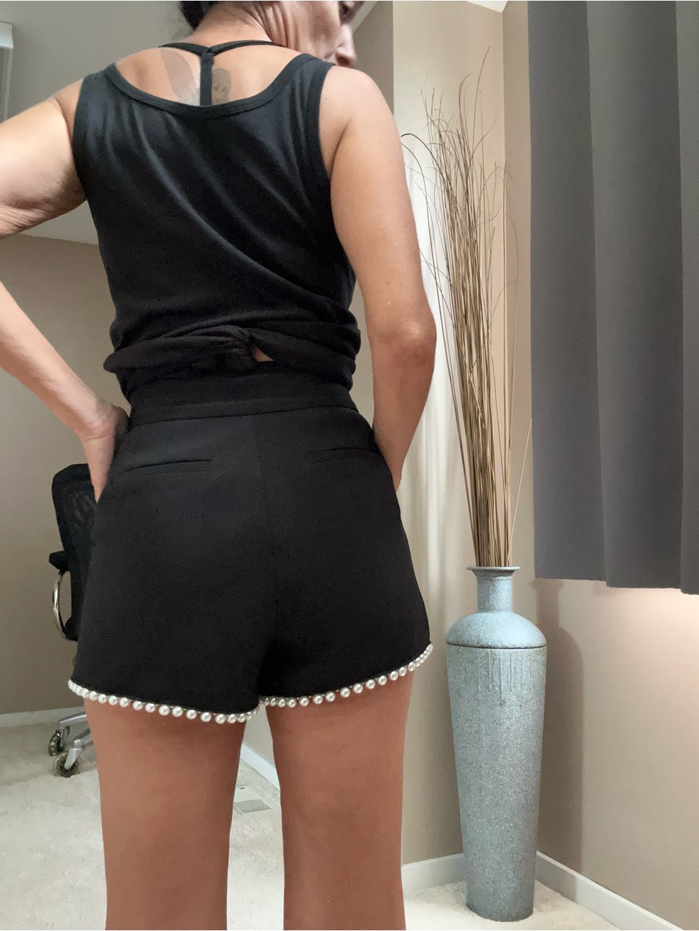 NWOT Endless Rose (Anthro brand) High Waist Shorts w/Pearl-Beaded Trim Sz XS - Picture 3 of 7